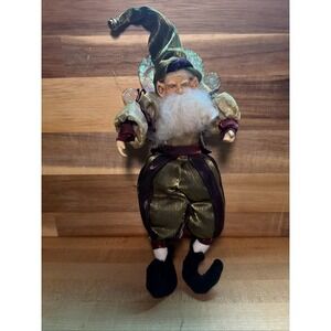 MARK ROBERTS FAIRY ELF Small Plum Green Gold Colors